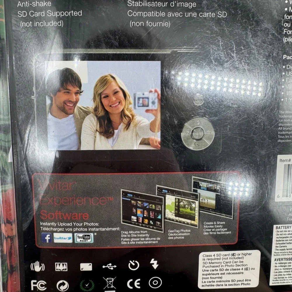 Vivitar ViviCam E128 Red Digital Camera 18.1MP HD 4x Zoom 2.7 Inch LCD New
